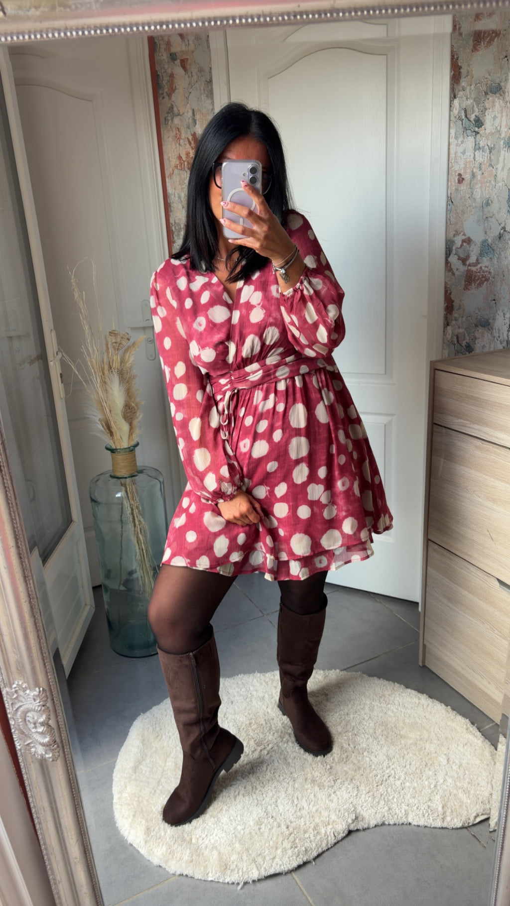 Robe motif bordeaux