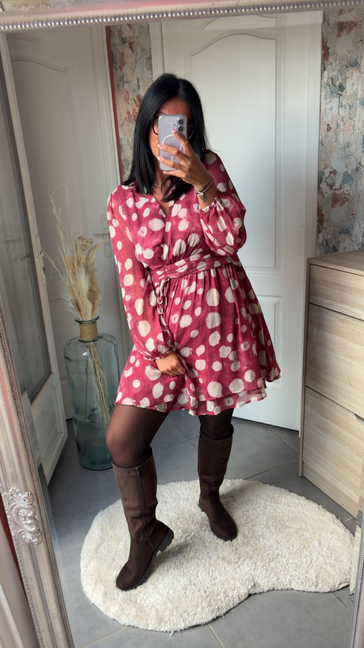 Robe motif bordeaux