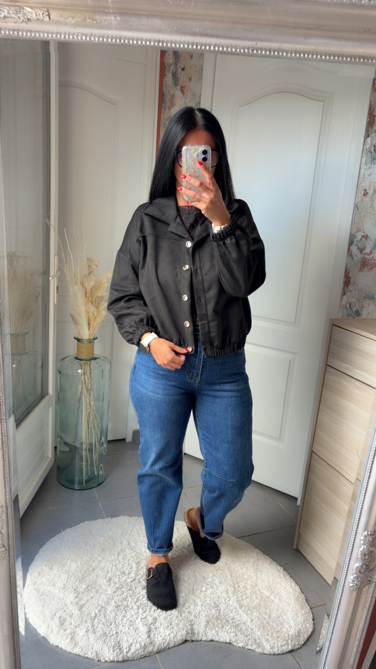 Veste suédine noir