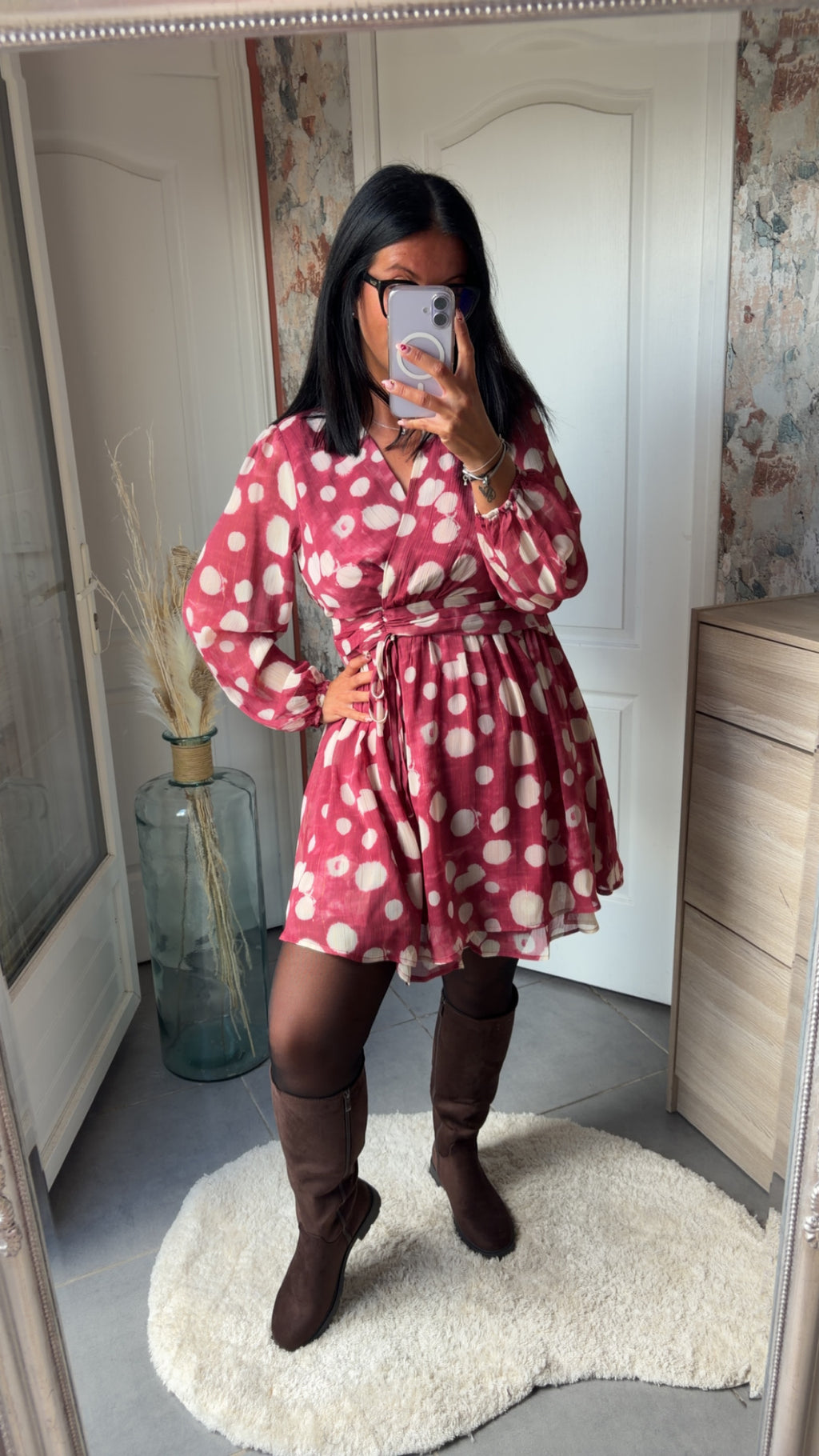 Robe motif bordeaux