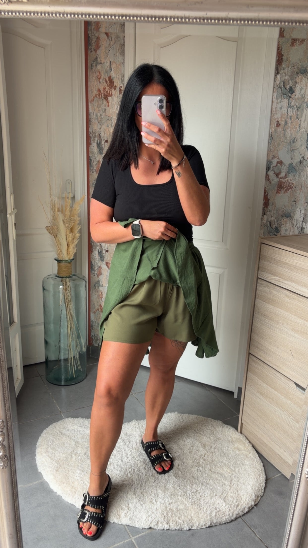 Jupe short kaki