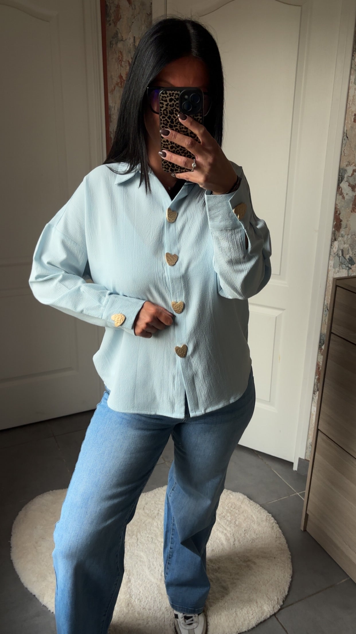 Chemise bouton cœur