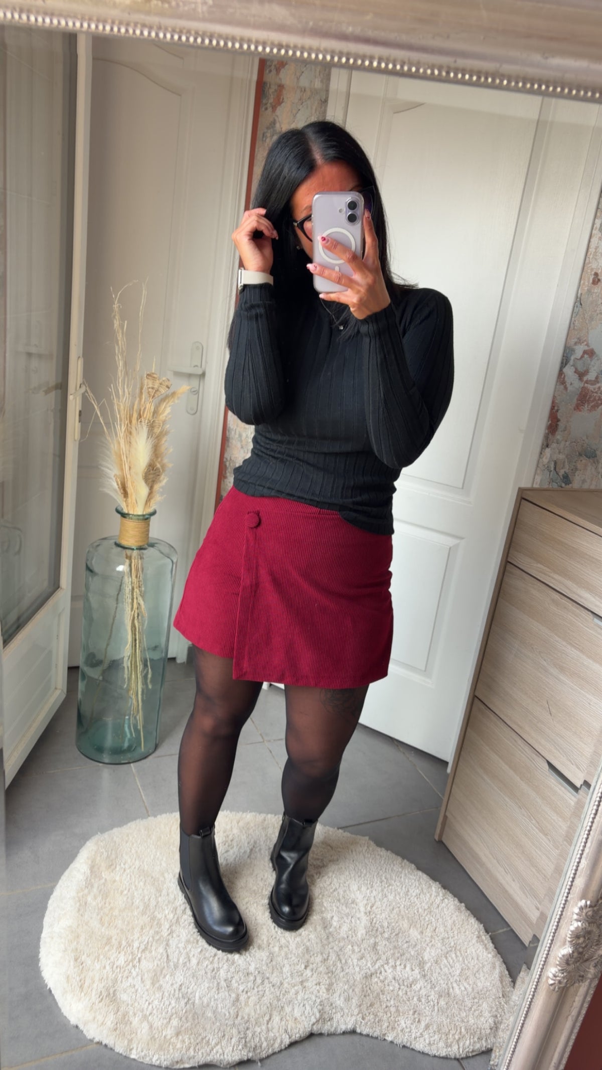 Jupe short Bordeau