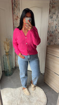 Gilet Fushia bouton cœur