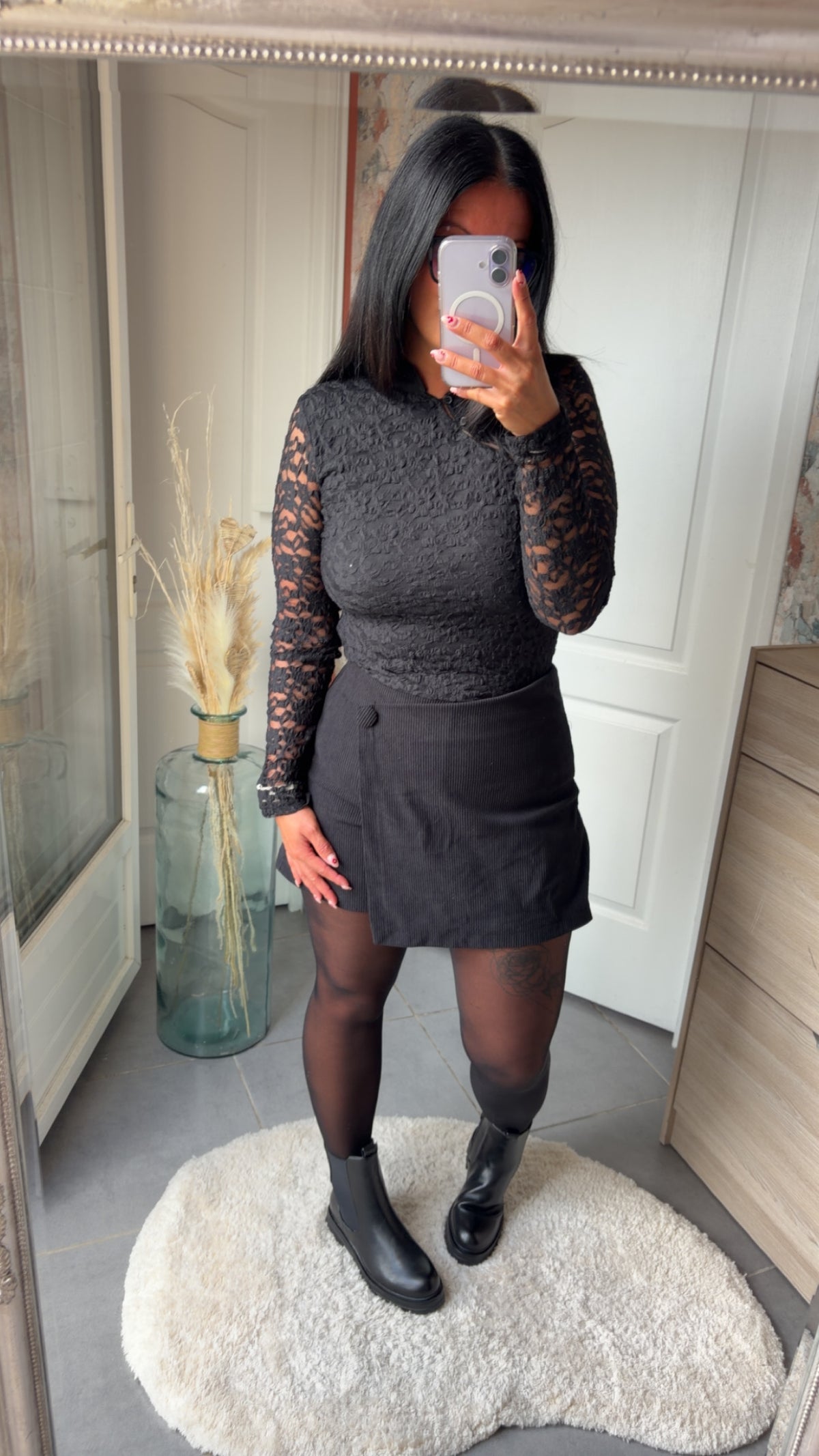 Haut dentelle noir