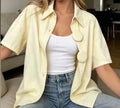 Veste jean jaune pastel