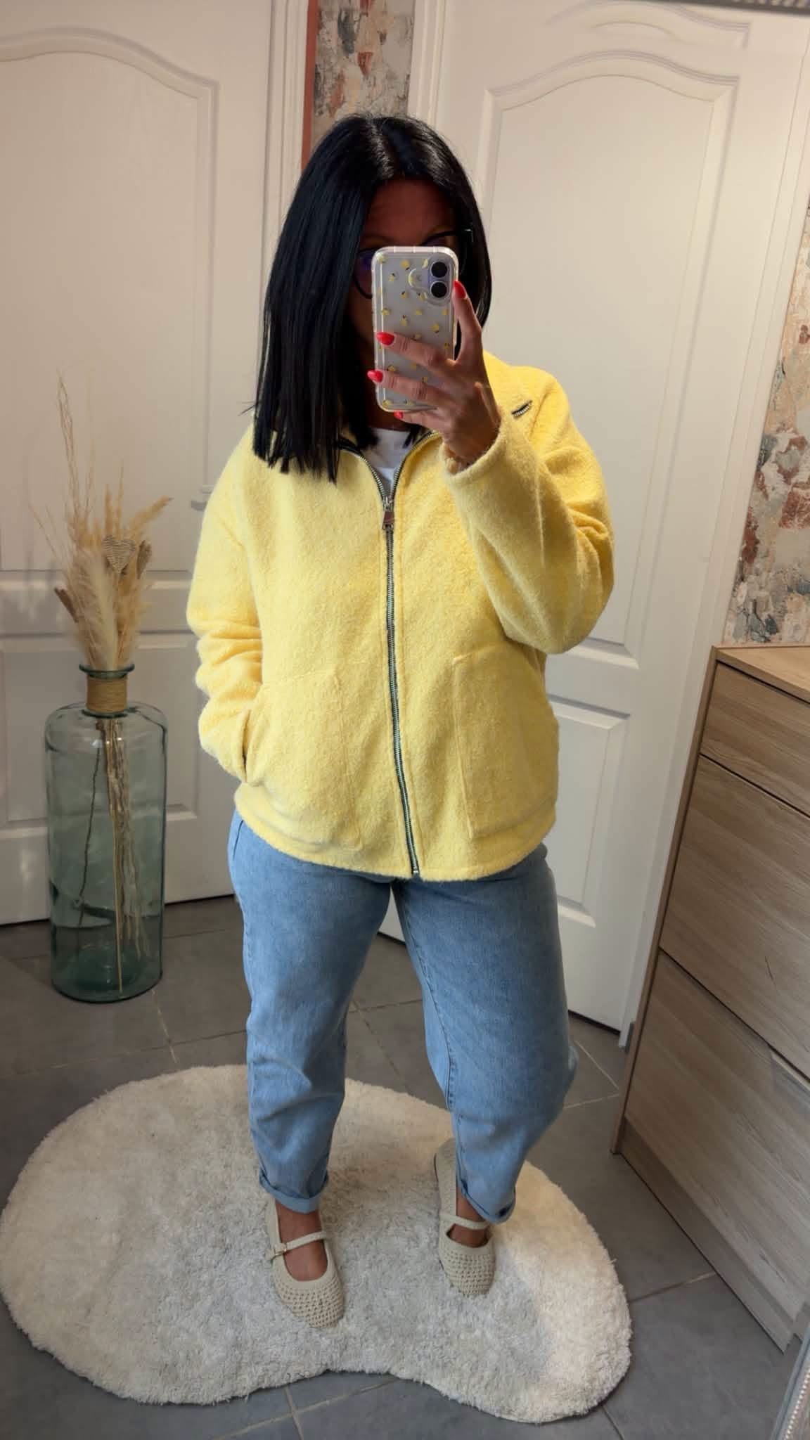 Veste zip jaune