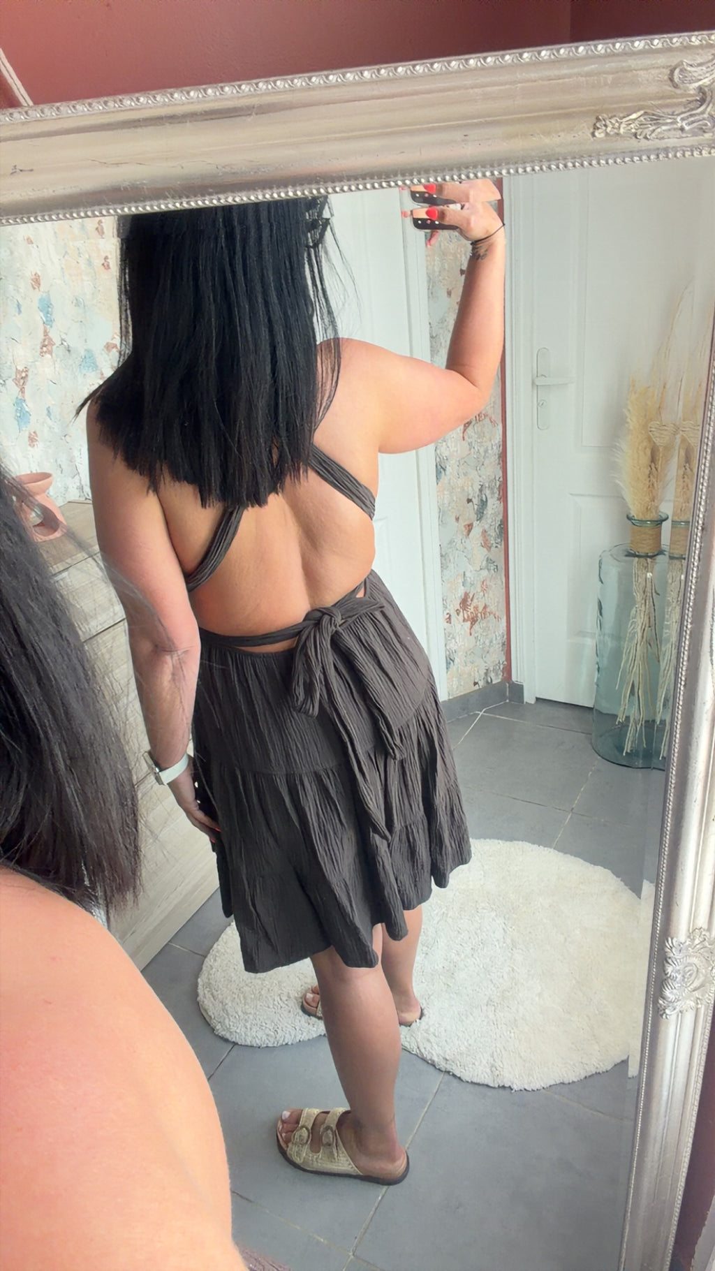 Robe dos nu gaz de coton choco