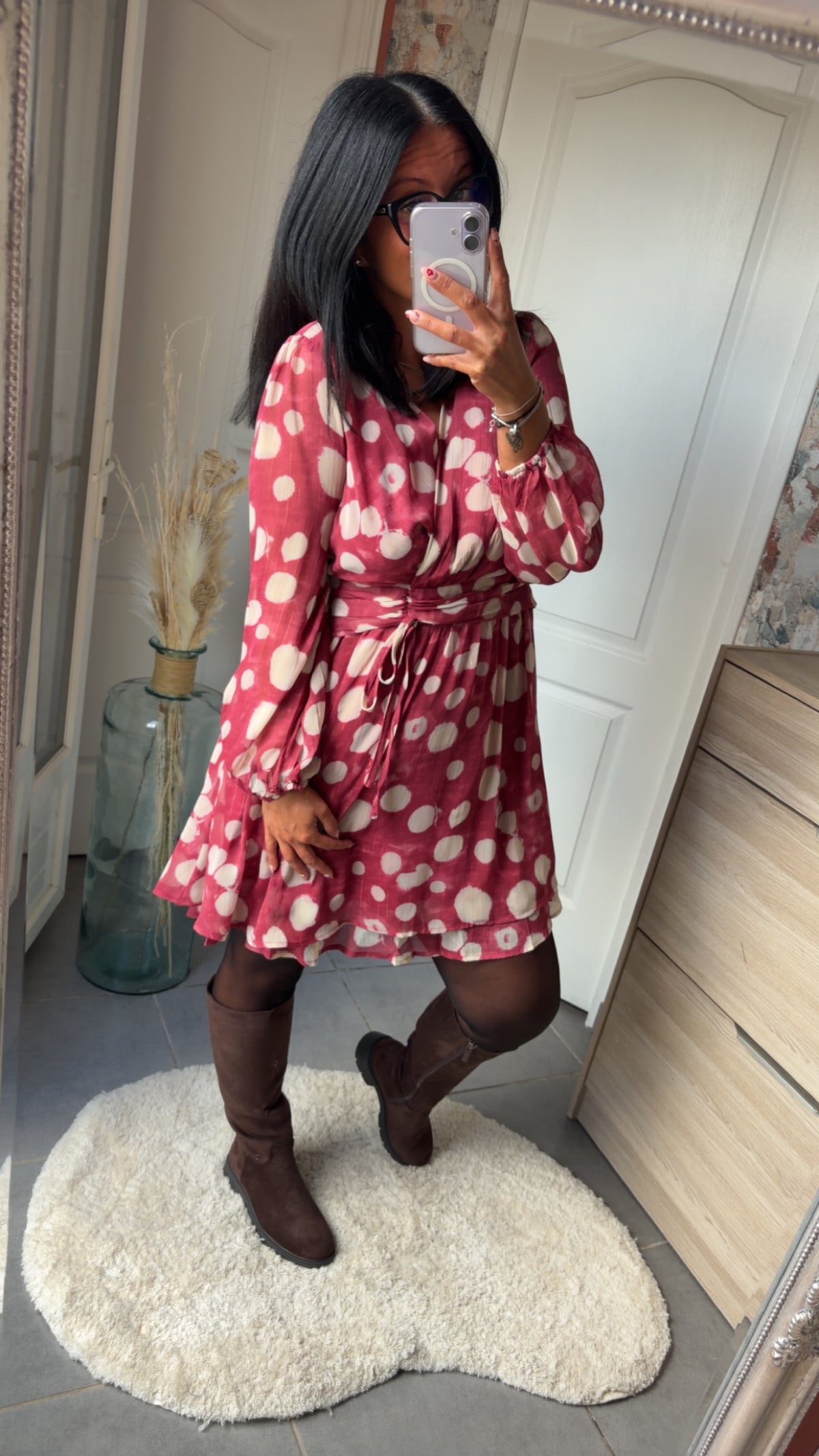 Robe motif bordeaux