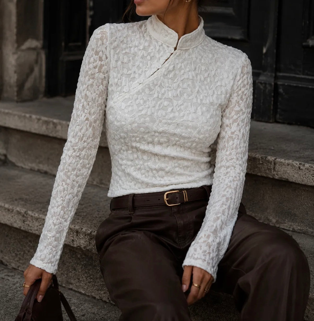 Haut dentelle blanc