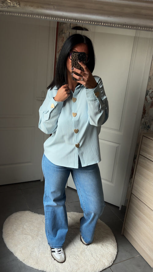 Chemise bouton cœur