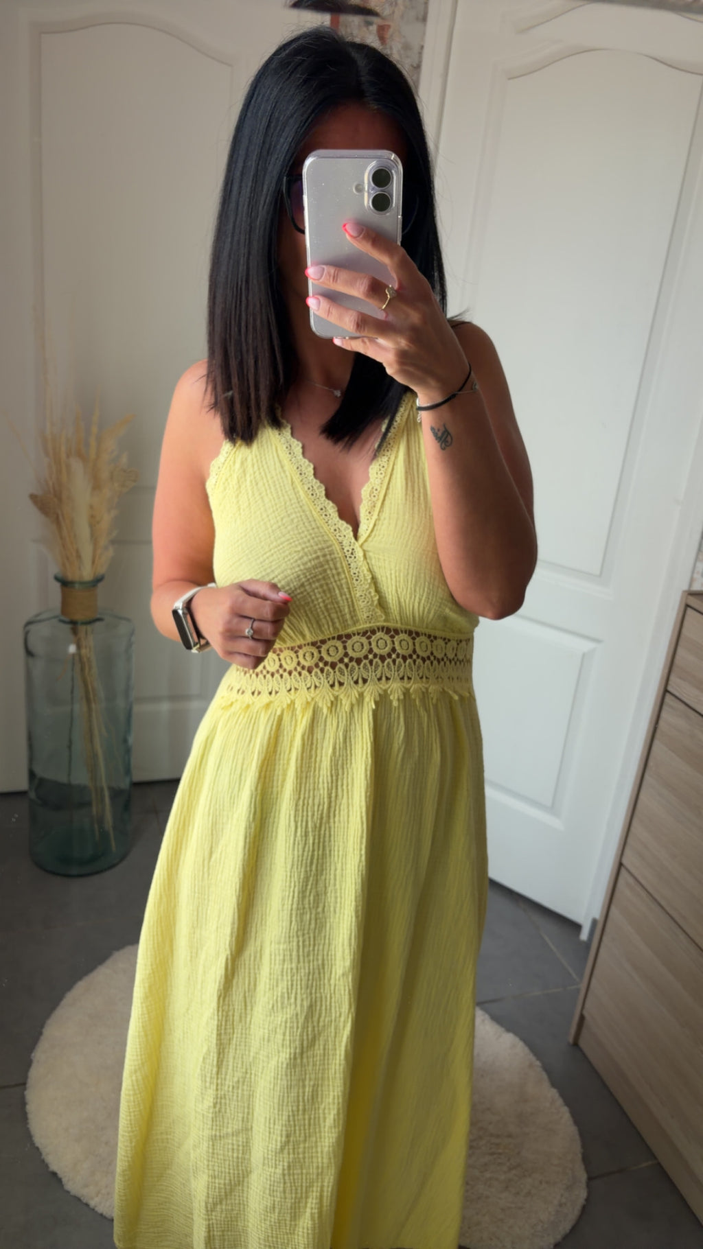 Robe dos nu gaz de coton