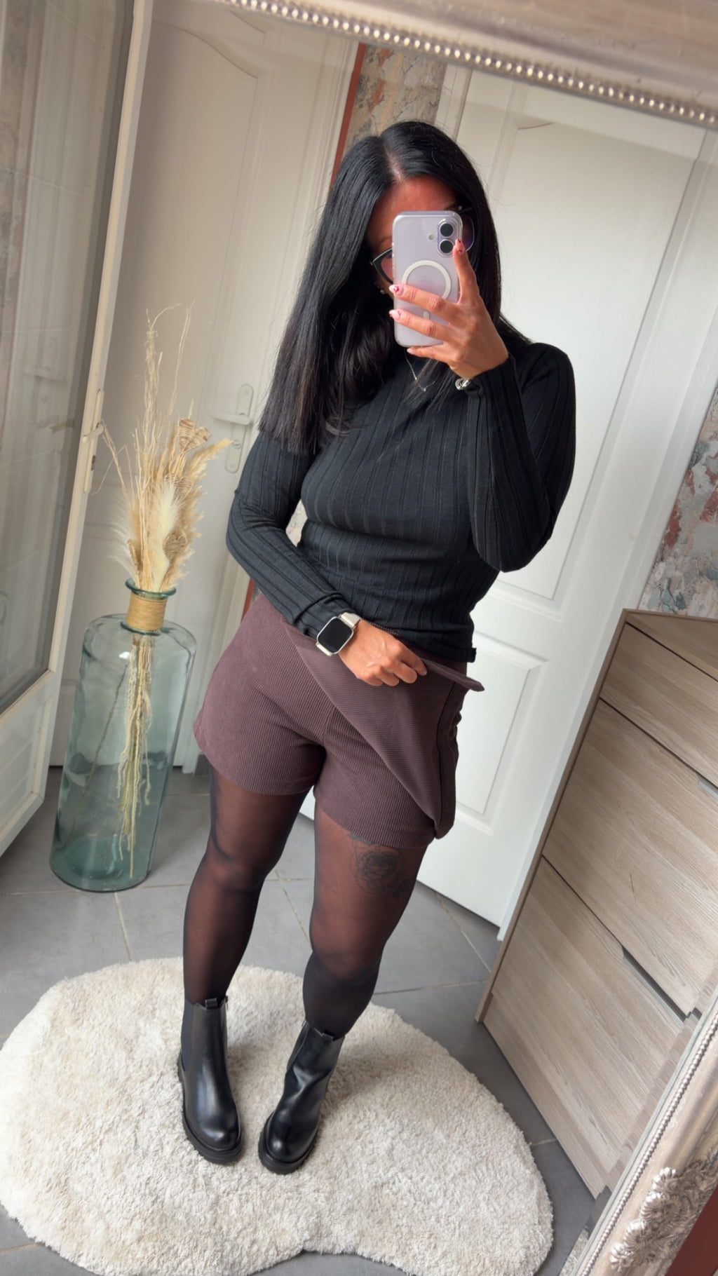 Jupe short choco