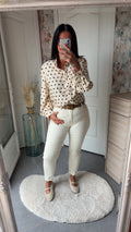 Jean mom fit écru
